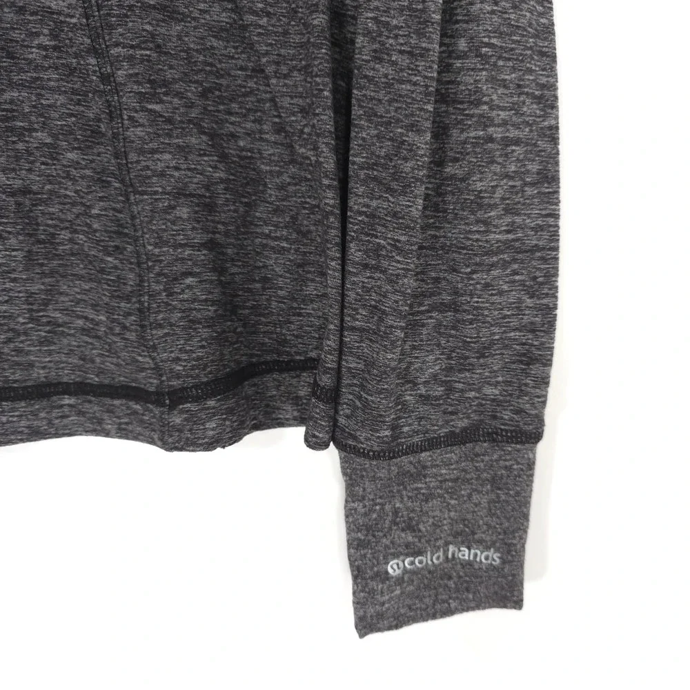 Lululemon Run Your Heart Out Pullover Women's 6 Gray Black‎  1/2 Zip Hand Covers